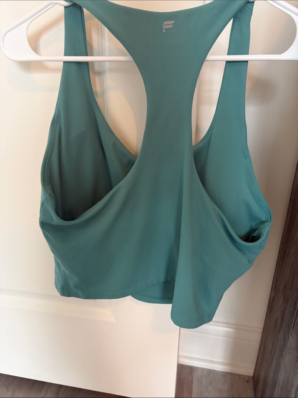 Fabletics Teal Racerback Crop Top - Picture 2 of 4